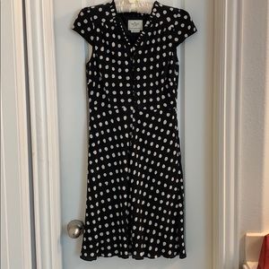 Kate Spade black & white polka dot A-line dress